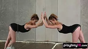 flexible nude canadian babe dakota burd teases with her big boobs on a ring