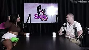 Actor goes limp! No big dick needed for reverse gangbang in sheer red lingerie!