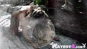 Beautiful big tits blonde girl posing in sexy lingerie so girl enjoyed it