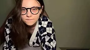 petite college nerd enjoys intimate moments with partner