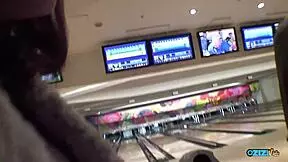 Behind the bowling alley, she sucked that old guy's cock and finally got the cum in her mouth she craved so badly.