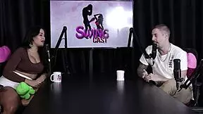 Actor goes limp! No big dick needed for reverse gangbang in sheer red lingerie!