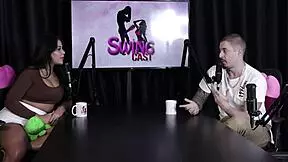 Actor goes limp! No big dick needed for reverse gangbang in sheer red lingerie!