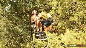 hot brunette takes a good dicking in the forest - 4k teaser with rough anal and cum in mouth 😍