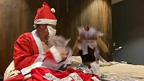 Skinny All Natural Colombiana Latina with Tattoos Uses Her Vibrator from Santa Claus - Kyle Stroker