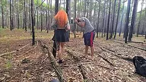 ruiva gostosa starts exhibitionism on the trail, but does it end in wild outdoor sex?