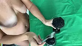 Mature Stepmom Drains Breeding Bull's Balls in Food Fetish Scene