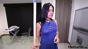 black haired teen maid cleaning the house with lingerie and thong