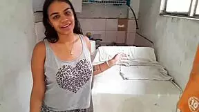 Morena latina enjoys fucking her stepbrother in the washing machine when no one's home, homemade spanish style 😏