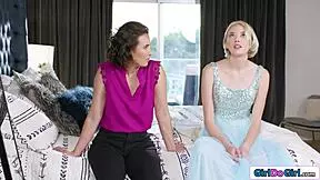 girldogirl com - lesbian tailor licks teen hairy pussy