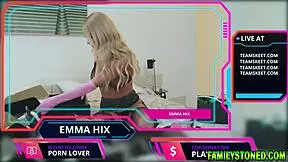 stepdaughtemma hix fingers her pussy on live cam while opening fan gifts