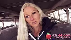 horny german blonde banged in public by random date?