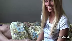 perfect morning sex with stepsister and cum on her small ass