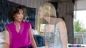 girldogirl com - lesbian tailor licks teen hairy pussy