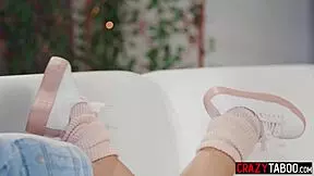 The petite Asian babysitter squirts while getting fucked by her big dick boss.