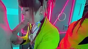 Public Sloppy Deepthroat in a Rave Bathroom