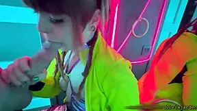 Public Sloppy Deepthroat in a Rave Bathroom