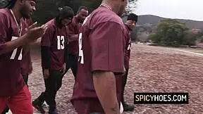 Teen Aliya Brynn in a scene with seven black studs