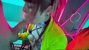 Public Sloppy Deepthroat in a Rave Bathroom