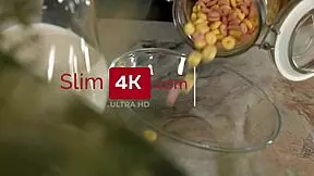 jennifer flex engages in ardent anal action in the kitchen before heading to work.