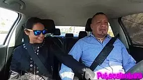 Nataly Roux in casting session from car to dungeon, ending with explosive cum in mouth