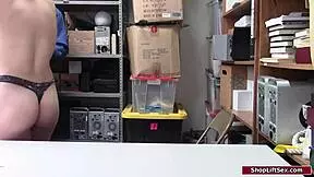 Shoplifter gets disciplined by officer's dick in the shop 😏