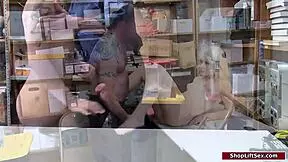 Shoplifter gets disciplined by officer's dick in the shop 😏