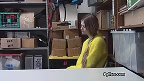 Huge titty teen 18+ thief blows guards cock.