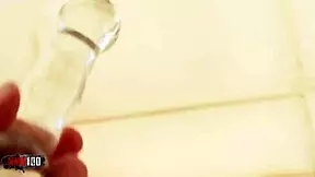 A Good Anal Preparation With A Glass Dildo And Then All Deep Her Ass