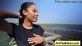 I watched Eden West rub her clit and reveal her natural big round boobs in the car.