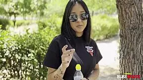 is this virgin teen 18+ ready for her first casting blowjob?