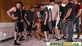 young busty ebony girl faces 15 white cocks in blowbang jenna j foxx