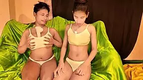 Hot Girlfriends Face Fucked By Friend In Threesome