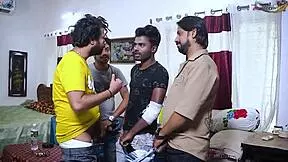 Desi Mallu Bhabhi Enjoys Hardcore Gangbang In Various Positions With Four Local Boys At Home