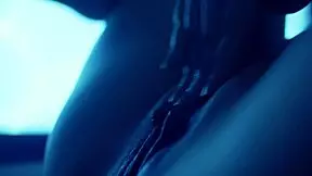 Blue mood slow-motion squirting closeup