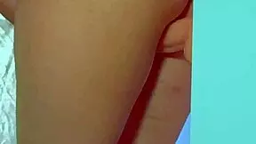 watch this college desi in sexy dress playing with glass dildo!