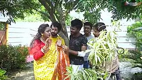 Desi Mallu Bhabhi Enjoys Hardcore Gangbang In Various Positions With Four Local Boys At Home