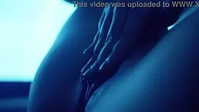 Blue mood slow-motion squirting closeup