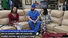 solana spreads her shaved pussy for the first gyno exam, getting fingered and tickled