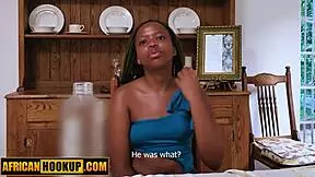 tattooed ebony teen sucks white monster cock deep in first interracial hookup