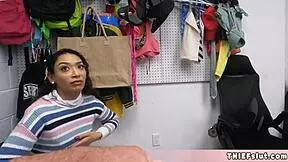 skinny gypsy shoplifter sarah caught again, getting her brown pussy punished with a rough fuck