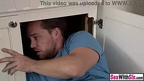 i rush to ride my stuck stepbros big cock with my kinky redhead body