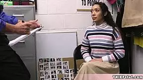 skinny gypsy shoplifter sarah caught again, getting her brown pussy punished with a rough fuck