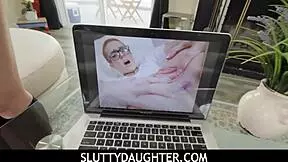 Naughty stepdaughter Sidra Sage gets stepdad's help for homemade porn video!