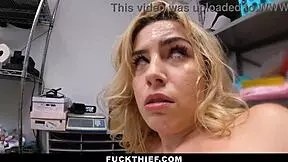 Young Blonde Teen Caught Stealing Laptop Gets Bent Over And Doggystyled By Monster Cock In Garage