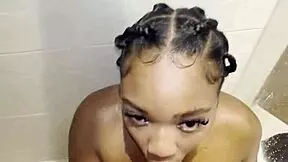 thick black girl gets fucked hard in the shower by amateurs