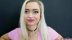 stunning blonde kelsey starlette dildo fucks her pussy