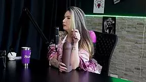 loira safada shows off her blowjob skills on two cocks then strips naked revealing her tasty pussy and tits