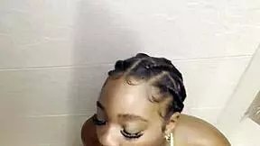 thick black girl gets fucked hard in the shower by amateurs