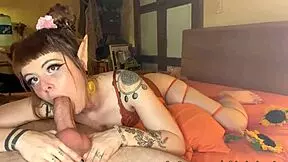 Olivia Jarden's cute elf takes huge cock deep